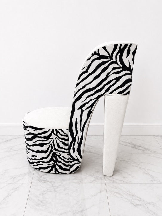 Custom Zebra Heel Chair