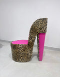 Hot Pink Leopard print heel chair