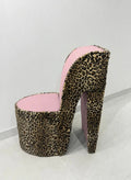 Leopard Baby Pink Heel Chair
