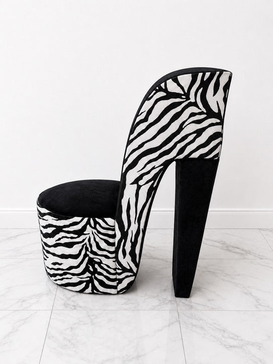 Black and Zebra Heel Chair