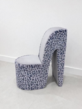 Snowy blue leopard heel
