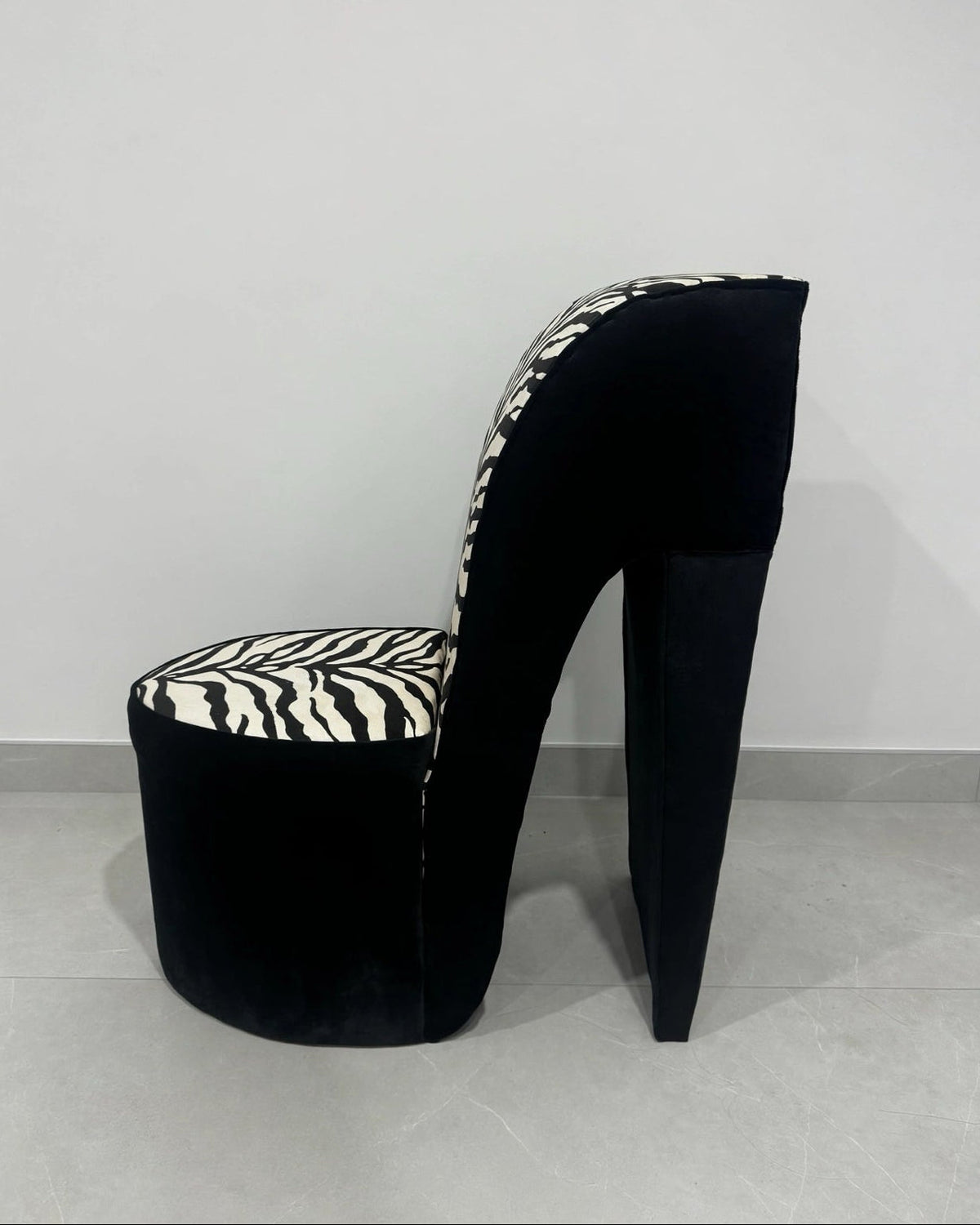 Black and Zebra Heel Chair
