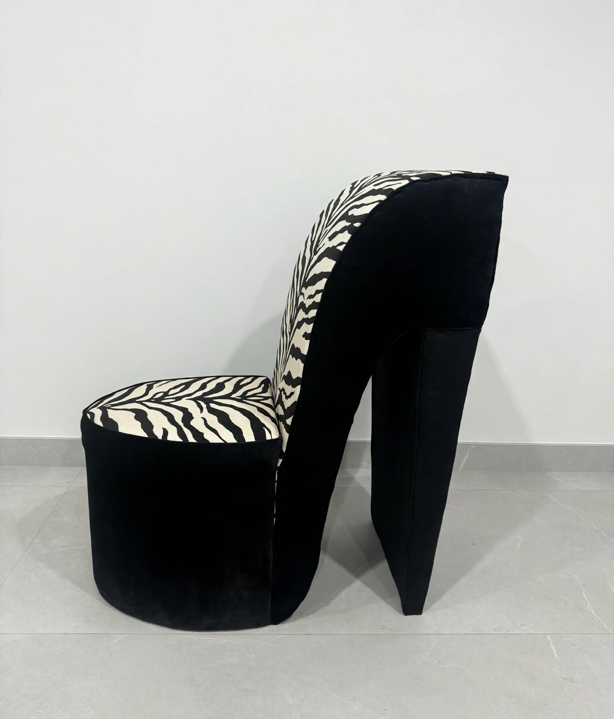 Black and Zebra Heel Chair