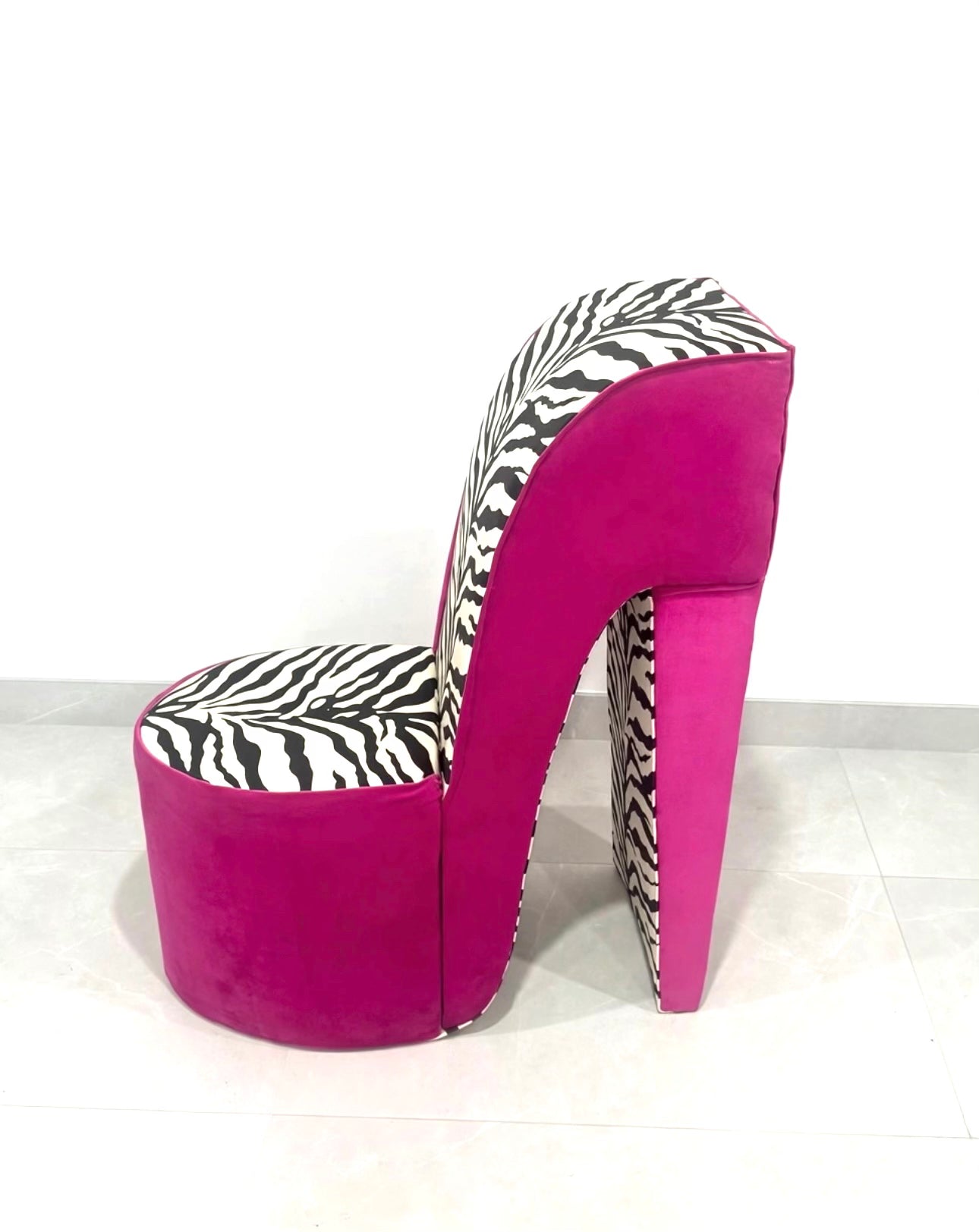Zebra Hot Pink Heel Chair