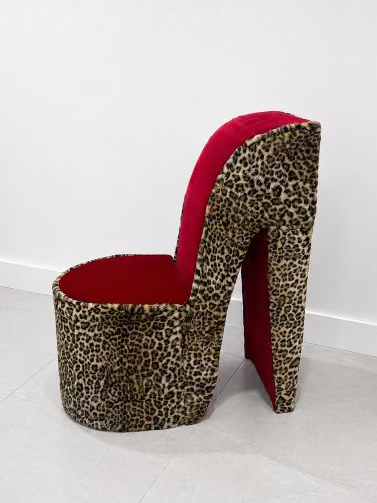 Leopard Red Heel Chair